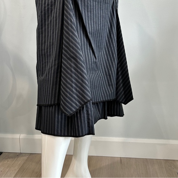 Dark Fairy Princess Pinstriped Steampunk Layered Midi Skirt - Picture 8 of 16